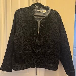 Tantrums Elegant Black Velvet denim Jacket